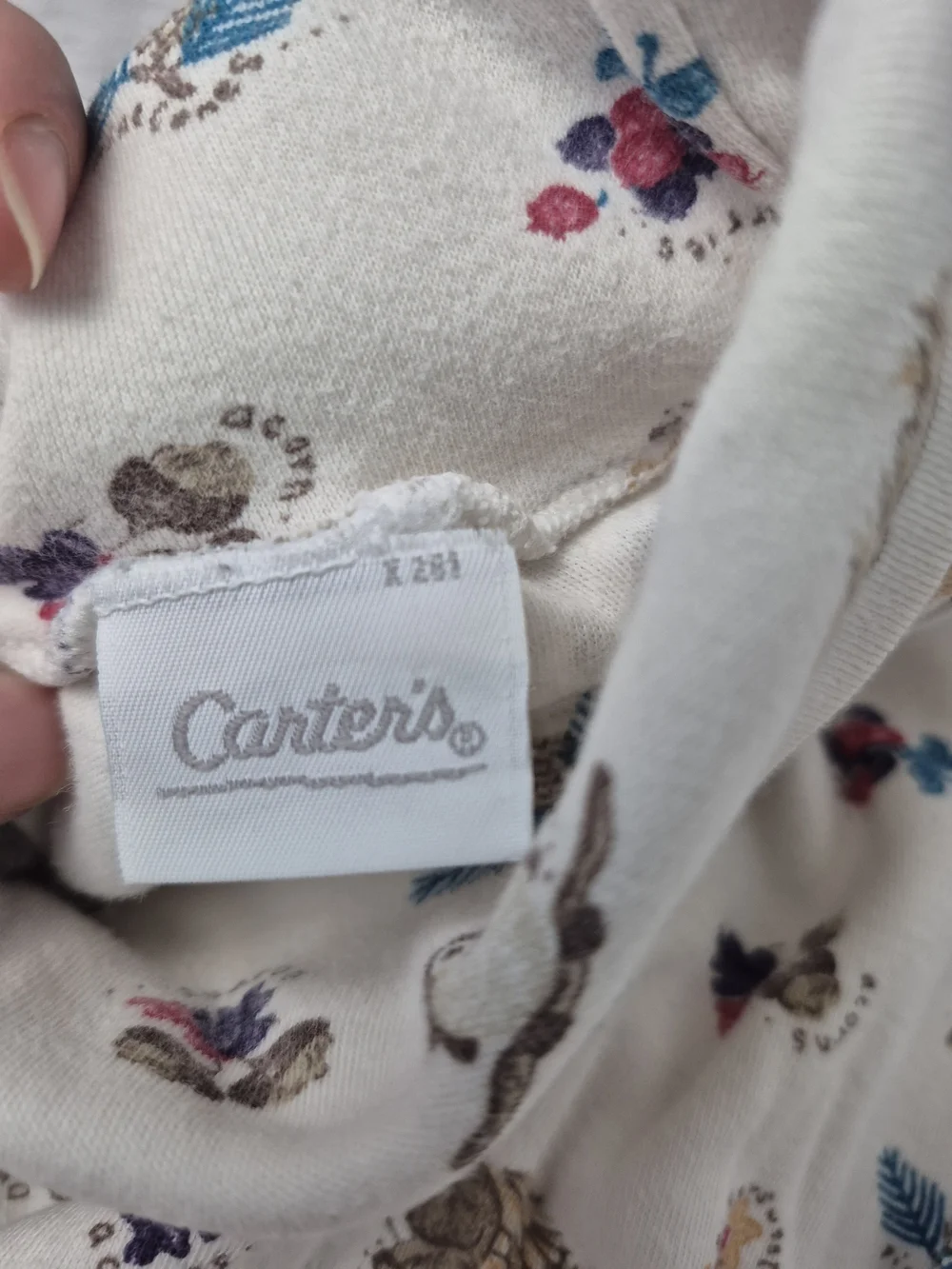Vintage 90s Carter's Toddler Quilted Overalls & Turtleneck Set 18-24M Woodland